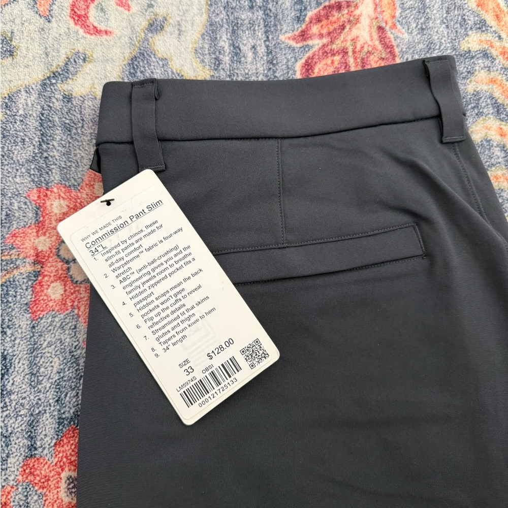 Lululemon NWT men’s Commission Pant Slim